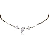 Howlite Beaded Chain Choker in Bronze