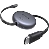UGREEN 100W Retractable USB C Cable, Fast Charging, Black, 3.3ft | For iPhone 18/17/16/15, MacBook Pro/Air, Galaxy S26/S25, iPad Pro/Air, Pixel 10/9, Switch, AirPods. Nylon Braided