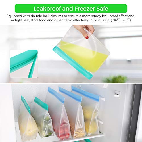 16 Pack Reusable Food Storage Bags LARMHOI Reusable Freezer Bags with
