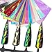 16PCS Holographic Fire Flame Nail Art Stickers Reflections Strip Tape Design Decals DIY Nail Art Decoration (Multicolor)