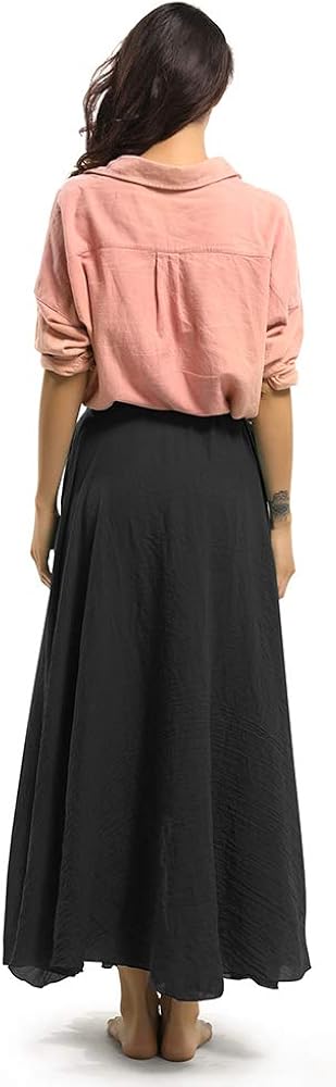 OCHENTA Women's Light Bohemian Flowy Full Circle Long Maxi Skirt at  Women’s Clothing store