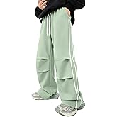 GINGTTO Mens Baggy Sweatpants Wide Leg Track Pants Open Bottom Loose Fit