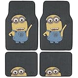 Despicable Me Minions Car Floor Mats - 4 PC Auto Floor Mats, Front Rear Full Set, Universal Fit, WB Official Products
