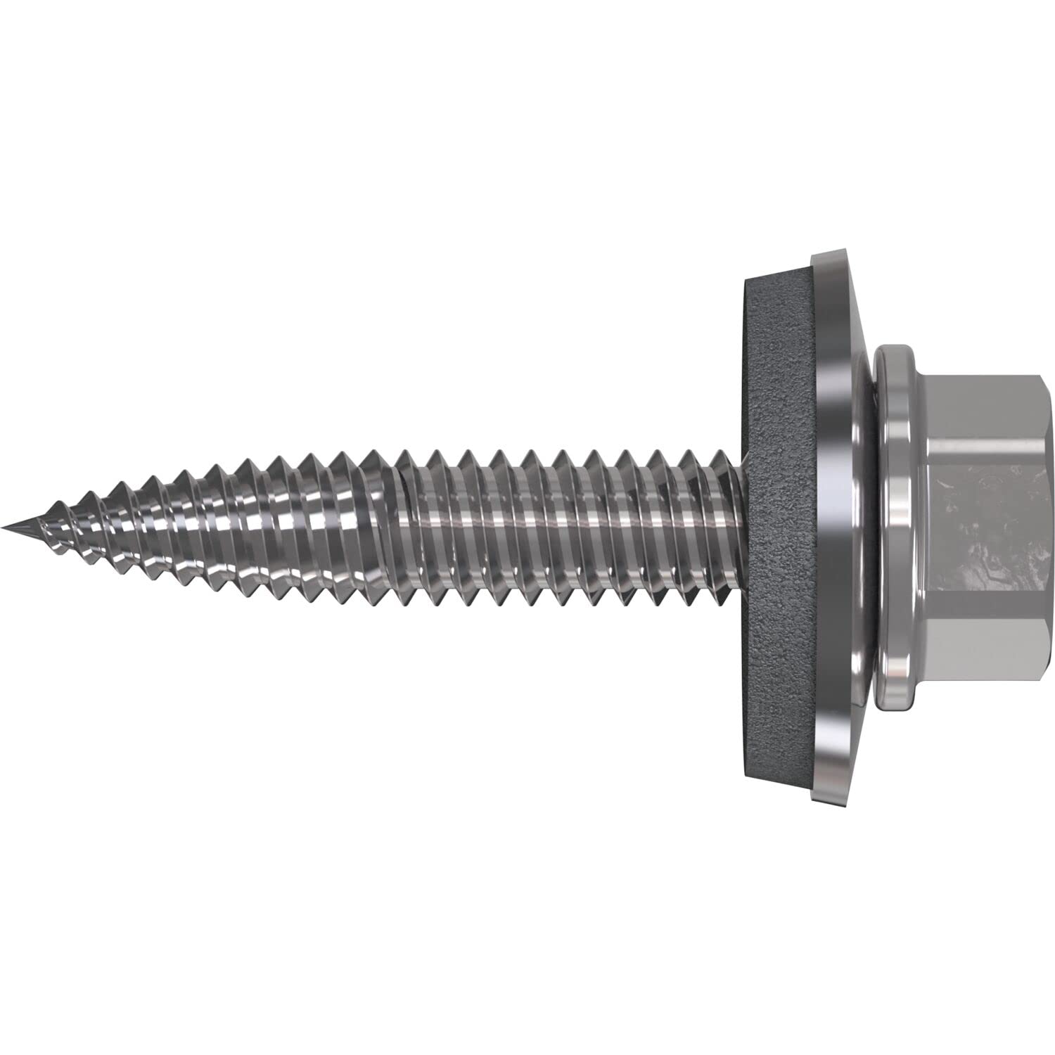 Refabo RP-T2 Plus Thin Sheet Metal Screws 4.5 x 25 mm with Hexagonal Head and E14 Seal, Bi-Metal A2, Galvanised Steel, Pack of 100
