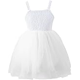 Baby Girl Tutu Dress Lace Strap Dresses A-Line Tiered Tulle Party Sundress for Birthday