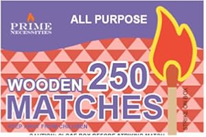 1 Box of 250 ct Wooden Kitchen Matches by Prime Necessities