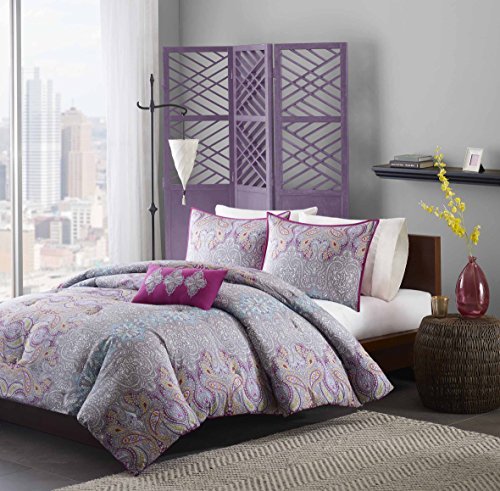 Mizone Keisha 3 Piece Comforter Set, Twin/Twin X-Large, Grey by Mi-Zone