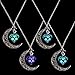 YGDZ Top Quality 4 Packs Luminous Series Moon Love Heart Pendant Necklace Fluorescent Necklace, Glow in the Dark(4 Colors)