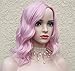 Short Pink Curly Bob Wig Pastel wig Short Bob wig with Fringe14