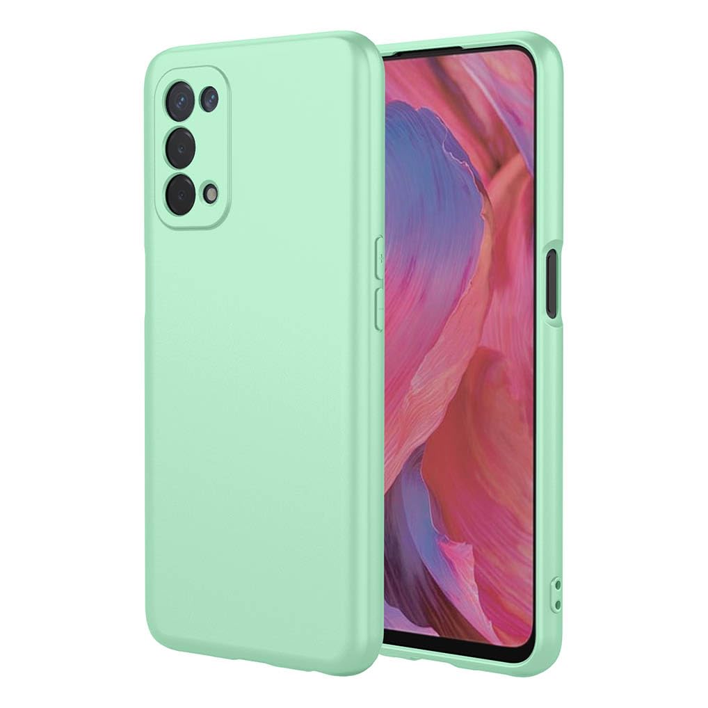 SEAHAI Case for OPPO A74 5G / OPPO A54 5G, Ultra Thin Silky-Soft Touch Liquid Silicone Phone Cover with Shockproof Airbag Design, Premium TPU Bumper Fashion Case - Light Green