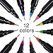 Mudder 12 Pieces Fine Point Pen Set, 0.4 mm Fine Point Markers Colored Sketch Drawing Pen Porous Fineliner Color Pen for Bullet Journaling and Note Taking, Non Bleeding