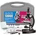 AmScope-KIDS 120X-240X-300X-480X-600X-1200X Educational Beginner Biological Microscope Kit with Metal Frame