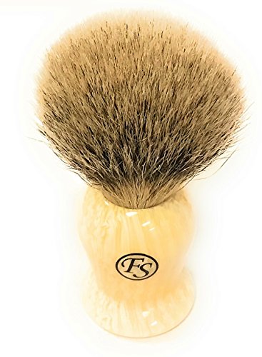 Men's Grooming Set with FS 100% Silvertip Badger Ivory Brush, Ivory Brush and Razor Stand, Safety Razor, 97% All Natural GBS Shave Soap with Chrome Bowl
