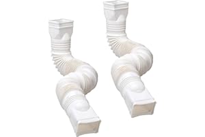 AMERIMAX WholesalePlumbing Supply 2-Pack White Flexible Downspout Extension Gutter Connector Rainwater Drainage,FD-85010-2PK