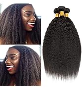ADOIFAIR Kinky Straight Human Hair 3 Bundles Yaki Straight Human Hair Weave Bundles 100% Unproces...