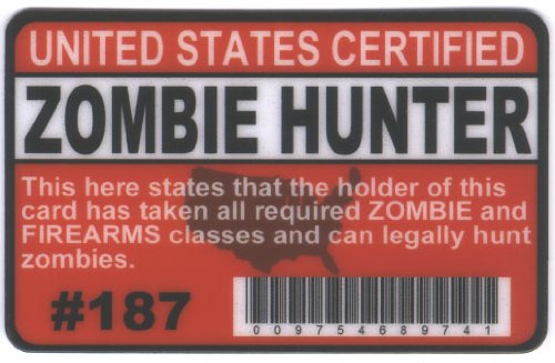 Zombie Hunter Fun Fake ID License