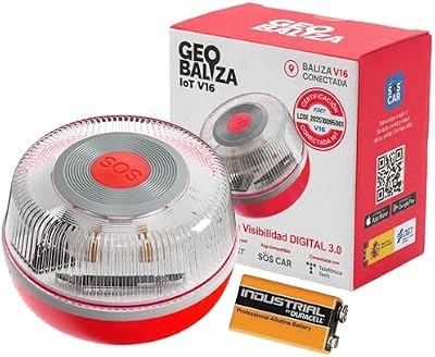 Farol V16 aprovado pela DGT com geolocalizador | Luz de Emergência Certificada DGT 3.0 | 12 Anos de Conectividade - V16 Homologado 2026 - Compatível com a aplicação SOSCar