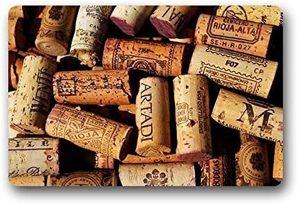 Heymat Custom Wine Corks Door/Outdoor Decor Rug Indoor/Outdoor Doormat Rugs Floor Mat Top Fabric and Non-Slip Rubber Backing Entryways Carpet, 23.6" L x 15.7" W