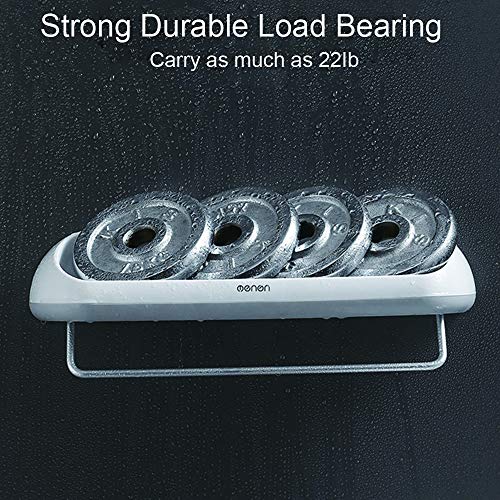 BHeadCat Wall Mounted Shower Caddy, Bathroom Shelf with Automatic Toothpaste Dispenser Squeezer Drill-Free Large Storage Organizer Shelves with Towel Holder