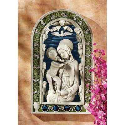 Design toscano madonna and child bas-relief wall sculpt…