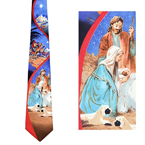 Nativity Scene Tie Mens Manger Neckties by Mumusung