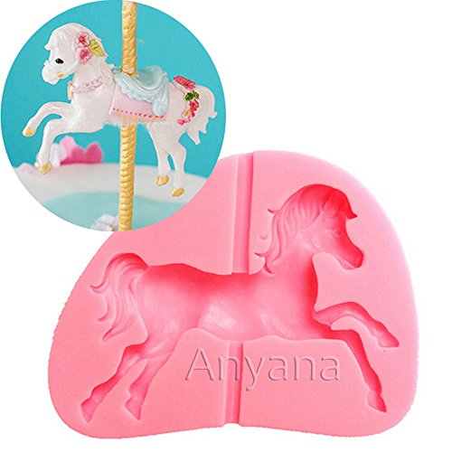 Anyana Carousel Silicone Fondant Mold Cake Decorating Pastry Gum Pastry Tool Kitchen Tool Sugar Paste Baking Mould Cookie Pastry