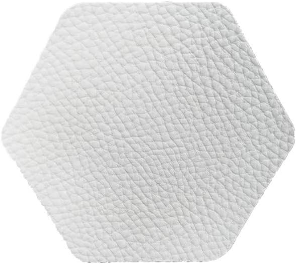 Gallity Nordic Style PU Leather Mat- Non-Slip Heat-Resistant Coffee Cup Mat- Leather Drink Coasters Square Cup Mat Pad for Home and Kitchen Use (White)