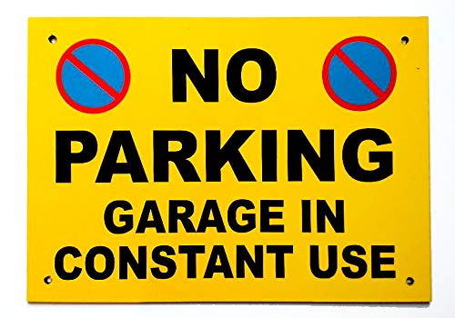 No Parking Sign A4 A3 5mm Black Foamex Various Signs Yellow Black & Motif (A4 NoP Garage in Constant USE)