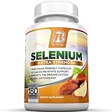 BRI Nutrition Selenium - Natural Antioxidant Supplements Helps to Fortify Immune System, Maintain Heart Health & Combat Free Radical Damage - 200mcg, 180 Vegetable Cellulose Capsules