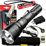 Klarus Upgraded XT12GT SUPER BUNDLE w/Advanced Tactical LED Flashlight, 18650 Battery, Magnetic Charging Cable, USB Cable, Holster, Lanyard, Car Adapter, Wall Adapter, and Mini USB Light