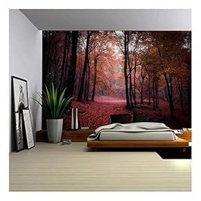 Wall26 - Autumn Time in a Forest - Wall Mural, Removable Sticker, Home Decor - 66x96 inches