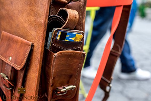 Leather Native Crossbody NEW Men's Genuine Vintage Brown Leather Messenger Shoulder Laptop Bag Briefcase School / Work / Business Bag Great Gift For Men And Women Pre Valentines Day Special Sale!