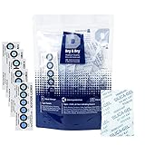 [50 Packs] 5 Gram "Dry & Dry" Premium Silica Gel Desiccant Packets(Rechargeable) - 5 Pack of Humidity Indicator Cards(Reusable)