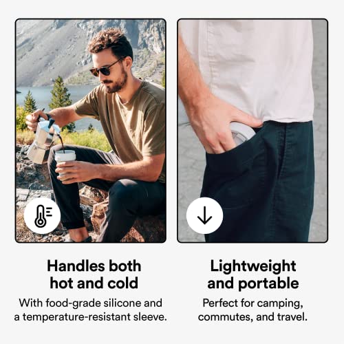 STOJO Titan Collapsible Travel Cup With Straw Cashmere Gray, 24oz