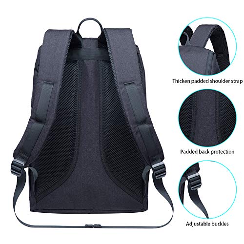 KAUKKO Stylish Oxford Fabric Backpack Travel Rucksack lightweight Hiking Bag Satchel (10BLACK) - Thumbnail 6