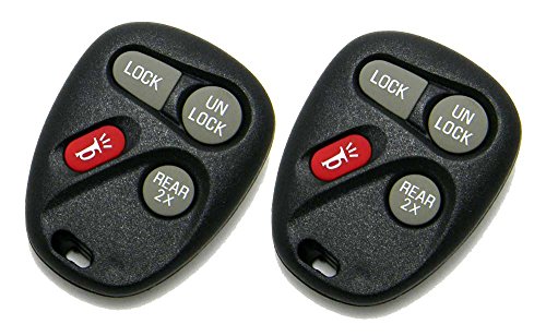Pair of OEM Electronic GM 4-Button Keyless Entry Remote (FCC ID: ABO1502T / P/N: 16245100-29, 16245100) with Rear 2X
