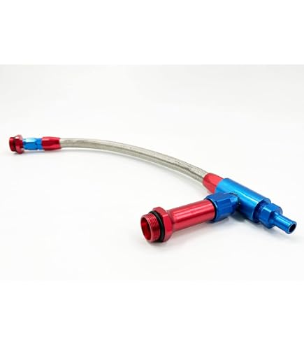 Holley 4150 Dual Inlet Black Braided Fuel Line -6 AN Silver