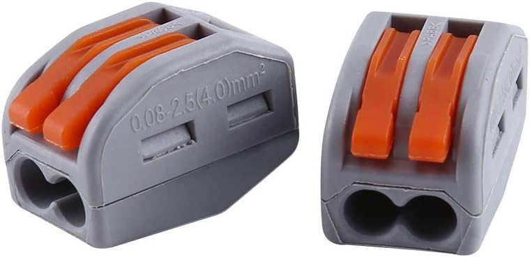 20Pcs 2/3/5 Way Spring Terminal Block Reusable Electric Cable Wire Connector (2 ways): Home Improvement