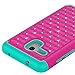 Fierce XL Case, OneTouch Flint Case, EC Hybrid [Dual Layer] [Drop Protection] Studded Rhinestone Crystal Bling Protective Case Cover For Alcatel OneTouch Fierce XL/Pixi Glory 4G LTE(Rose+Teal)