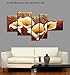 Wieco Art 5-Piece Calla Lily Stretched and Framed Modern Oil Paintings on Canvas Wall Art Set