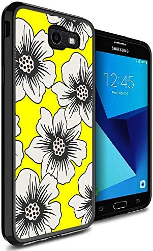 Galaxy J7 Sky Pro Case Hollyhock,Gifun Slim Soft Black TPU Premium Flexible Protective Case for Galaxy J7 2017/J7 Prime/J7 V/J7 Perx/J7 Sky Pro/Galaxy Halo - Multi Hollyhock Flora