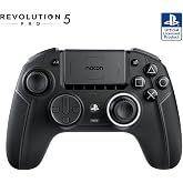 NACON Revolution 5 Pro Officially Licensed PlayStation Wireless Gaming Controller for PS5 / PS4 / PC - Hall Effect, Trigger Stops, Mappable Buttons, Bluetooth Audio - Triple Black (Renewed)
