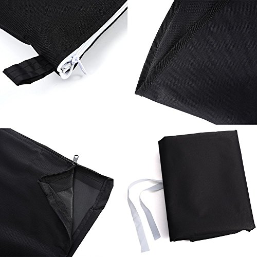 XGZ Barbecue Grill Cover, Waterproof Heavy Duty Round Barbecue Cover Nylon for Round Gas Charcoal Electric Barbecue with Storage Bag - Black - Thumbnail 5