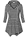 Timeson Tops for Women, Three Quarter Sleeve V Neck Hooded Sweatshirt Kangaroo Pocket Knitted Tunics Shirt Black XXL