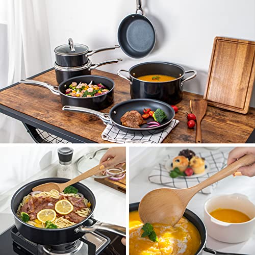 Nonstick Cookware Set 10 Piece, Induction Pots and Pans Set Non Stick