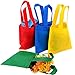 Shappy 24 Pack 6 Colors Party Gift Bags Favor Tote Bags Non-Woven Treat Bags with Handles for Christmas Party Favor Gifts, 8 by 8 Inches