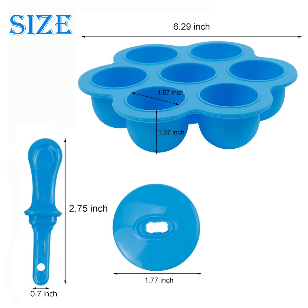 Mity rain 2 Pack Popsicles Molds- 7-cavity Mini Silicone Ice Pop Mold With Stick, Drip-guards, Non-Stick Cakesicles Molds for Egg Bites, Ice Cream Mould,Food Storage Container