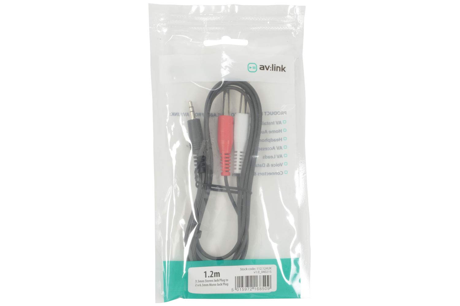 AV:Link | 3.5mm stereo plug to 2 x 6.3mm mono plug | 1.2m