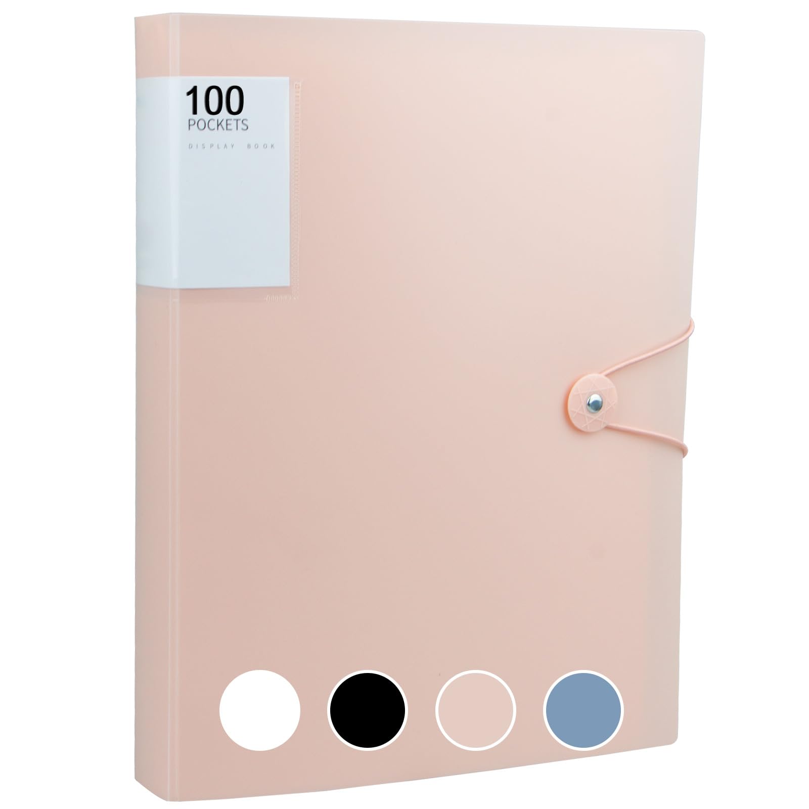 A4 Display Folder with Plastic Sleeves, 100 Pockets A4 Presentation Folders with Plastic Sleeves, Folders with Pockets, Pocket Folder, Pink