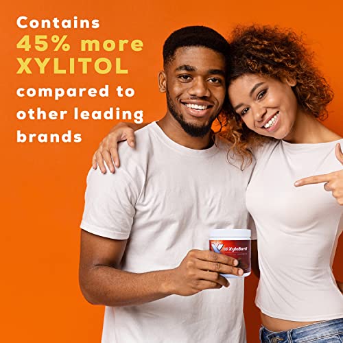 XyloBurst 100 Xylitol, Natural Chewing Gum, Cinnamon Gum 100 Count Jar